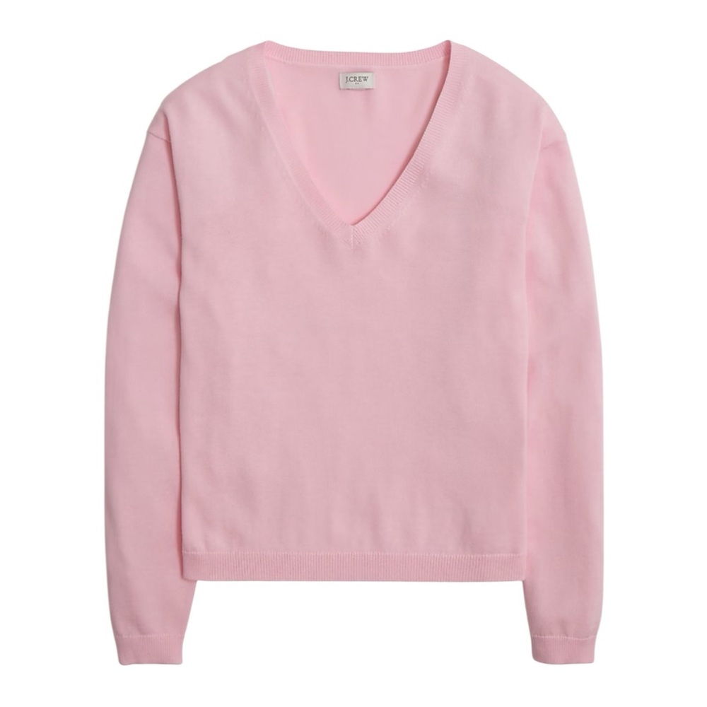J.Crew Factory V-Neck Lightweight Sweater in Pearl Pink